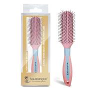 Majestique Brosse à cheveux professionnelle en poils de nylon multi-usage pour le brossage quotidien pour le brushing, brosse à cheveux démêlante pour cheveux courts et épais pour lisser les cheveux