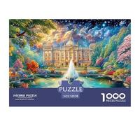 Majestique Hall par l'étang, la Fontaine, la Flore vibrante Puzzle De 1000 Pièces Architecture Fantastique Parfait pour Hommes, Femmes, Personnes Âgées Et Seniors 52x38cm/1000pcs