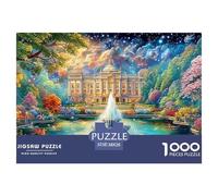 Majestique Hall par l'étang, la Fontaine, la Flore vibrante Puzzle De 1000 Pièces Architecture Fantastique Parfait pour Les Soirées De Jeux, Adultes Et Enfants 38x26cm/1000pcs