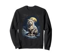 majestueuse panthère des neiges sous la lune, amoureux des léopards des neiges Sweatshirt