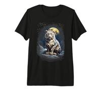 majestueuse panthère des neiges sous la Lune, Amoureux des léopards des neiges T-Shirt Haut de Gamme