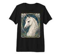 Majestueux Cheval Blanc andalou Espagnol T-Shirt Haut de Gamme