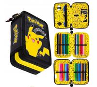 Majewski triple trousse à crayons avec accessoires Pokemon Pikachu