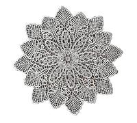 MAJFK Table napperon Serviettes Vintage Broderie Ronde Coton Dentelle napperon napperon napperons Fleurs Dessous de Verre Banquet Mariage décor,Blanc 30cm