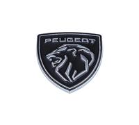 MaJher Car Emblème pour Peugeot 308 2021 2022 2023 ABS Badge Autocollants Autocollant 3D Remplacement Emblèmes pour Auto Avant et Arrière Capot De Voiture Tronc Logo l'emblème du Capot, Schwarz