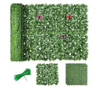 MaJher Haie Artificielle Balcon 1m50 x 5m, Brise Vue Jardin Haie Artificielle en Rouleau, Haie Feuillage Artificiel, Clôture d'intimité, écran de Jardin pour Balcon Cour Arrière Patio(Color:02)