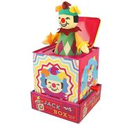 Majigg- Jester Jack in The Box, Traditionnel Musical Wind Up Jouet, WD211, Coloris Assortis - Version Anglaise