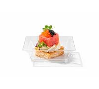 Majillux 24 Verrines Plastique Dessert Carrées 40 ml - Mini Plateau Transparent pour Buffet, Apéritif et Présentation Traiteur