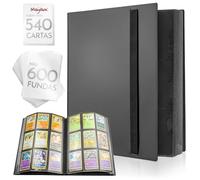 Majillux Classeur pour Cartes à Collectionner 540 Emplacements et 600 Pochettes - Album Imperméable à Insertion Latérale Antichute pour Organiser et Protéger Cartes Yu Gi Oh, MTG, Lorcana, Football