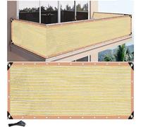 MAJINGC Brise-vue pour balcon - 1 x 5 m - En polyéthylène haute densité - 95 % UV - Pour jardin, terrasse, balustrade, piscine, clôture d'intimité - Jaune