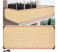 MAJINGC Brise-vue pour balcon - 1 x 5 m - En polyéthylène haute densité - 95 % UV - Pour jardin, terrasse, balustrade, piscine, clôture d'intimité - Jaune terreux