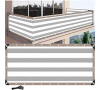 MAJINGC Brise-vue pour balcon - 1 x 5 m - En polyéthylène haute densité - 95 % UV - Pour jardin, terrasse, balustrade, piscine, clôture d'intimité - Gris et blanc