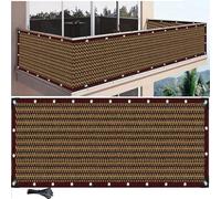 MAJINGC Brise Vue pour Balcon 1X5M Filet Pare-Soleil,Bache De Protection Exterieur pour Cloture De Jardin,Protection UV Opaque pour Balcon with Cable Ties Brun