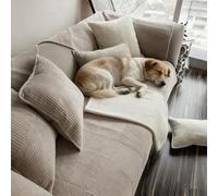 MAJINGC Housse de Canapé en Flanelle Housse de canapé antidérapante Protection canape Housse de Canapé Épais 1/2/3/4 Places en Forme de L Couleur blé 70X150cm-1 Piece