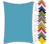 MAJINGC Voile D'ombrage Carré 2X3M Imperméable Toile Ombrage Rectangulaire 95% UV Protection pour Patio Balcon Jardin Terrasse (Bleu lac,3X3M)