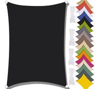 MAJINGC Voile D'ombrage Carré 2X3M Imperméable Toile Ombrage Rectangulaire 95% UV Protection pour Patio Balcon Jardin Terrasse (Noir,2X3M)