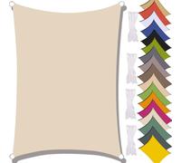 MAJINGC Voile D'ombrage Carré 2X3M Imperméable Toile Ombrage Rectangulaire 95% UV Protection pour Patio Balcon Jardin Terrasse (Blanc cassé,1.8x2M)