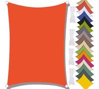 MAJINGC Voile D'ombrage Carré 2X3M Imperméable Toile Ombrage Rectangulaire 95% UV Protection pour Patio Balcon Jardin Terrasse (Orange,1.8x2M)