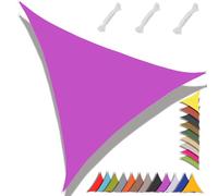 MAJINGC Voile D'ombrage Triangulaire 2x2x2m Toile d'ombrage Protection Solaire Protection UV 95% Résistant À l'eau pour Jardin terrasse Piscine(Violet)