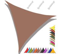 MAJINGC Voile D'ombrage Triangulaire 2x2x2m Toile d'ombrage Protection Solaire Protection UV 95% Résistant À l'eau pour Jardin terrasse Piscine(Café)