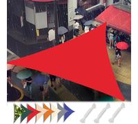 MAJINGC Voile D'ombrage Triangulaire 3.6X3.6X5.1M Toile D'ombrage Imperméable Protection UV À 95% Coupe-Vent Et Imperméable Convient pour Balcon Cour Jardin Terrasse Rouge