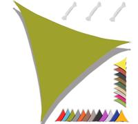 MAJINGC Voile D'ombrage Triangulaire 3x4x5m Toile d'ombrage Protection Solaire Protection UV 95% Résistant À l'eau pour Jardin terrasse Piscine(Jaune-Vert)