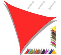 MAJINGC Voile D'ombrage Triangulaire 4x4x4m Toile d'ombrage Protection Solaire Protection UV 95% Résistant À l'eau pour Jardin terrasse Piscine(Rouge)