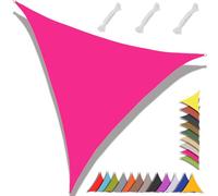 MAJINGC Voile D'ombrage Triangulaire 4x4x4m Toile d'ombrage Protection Solaire Protection UV 95% Résistant À l'eau pour Jardin terrasse Piscine(Rouge rosé)