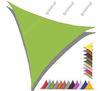 MAJINGC Voile D'ombrage Triangulaire 4x4x5.7m Toile d'ombrage Protection Solaire Protection UV 95% Résistant À l'eau pour Jardin terrasse Piscine(Vert)