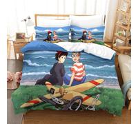 Majo No Takkyuubin Ensemble De Housse De Couette Imprim¿¿ D Avec Taie D'oreiller ¿¿ Fermeture ¿¿ Glissi¿¿Re Ensemble De Literie En Microfibre Douce Pour E