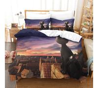 Majo No Takkyuubin Ensemble De Housse De Couette Imprim¿¿ D Avec Taie D'oreiller ¿¿ Fermeture ¿¿ Glissi¿¿Re Ensemble De Literie En Microfibre Douce Pour E