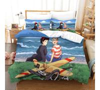 Majo No Takkyuubin Housse De Couette Imprim¿¿E D Parure De Lit Pi¿¿Ces Avec Taies D'oreiller Zipp¿¿Es - Housse De Couette Confortable En Polycoton Super