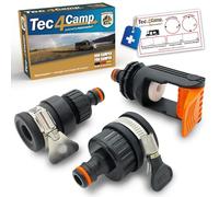 MaJoCompTec® ALLCONNECT Kit de raccordement universel pour robinet d'eau | Raccord de robinet d'eau réglable pour robinet extérieur sans filetage | Kit adaptateur pour camping-car caravane bateau (Kit
