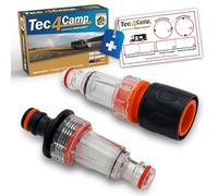 MaJoCompTec® DUOCLEAN Kit de filtres à eau | Préfiltre pour nettoyeur haute pression | Filtre à saleté avec insert filtrant de 0,15 mm | Accessoires de camping-car, caravane, bateau, jardin (kit de
