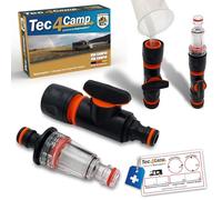 MaJoCompTec® DUOMIX Ensemble de filtre à eau | Mélangeur pour purificateur d'eau | Ajout de poudre ou de comprimés pour la conservation de l'eau potable | Camping-car, caravane, bateau (Filtre compact