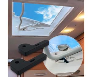 MaJoCompTec® Verrouillage pour fenêtre de toit Dometic, Sécurité pour lucarne de toit de camping-car, Protection tempête pour caravane, Accessoires de fenêtre de camion (SKYSAFE Heki Mini - Midi)