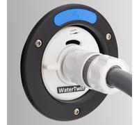 MaJoCompTec® WATERTWIN Adaptateur de réservoir de filtre à eau avec compteur pour camping-car - Accessoires pour bouchon de réservoir d'eau - Adaptateur de bec de remplissage compatible avec Gardena