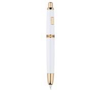 Majohn A1 Press Stylo-plume à plume fine avec convertisseur, kit d'écriture rétractable en or blanc (pas de version clip)