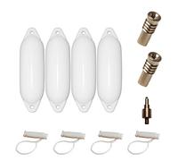 Majoni Star Lot complet Lot de 4 ailes Bateau avec 4 cordes fender, 2 valves de rechange et 1 adaptateur Valve - Différentes tailles et couleurs, Weiß