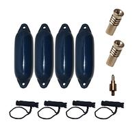Majoni Star Lot complet Lot de 4 ailes Bateau avec 4 cordes fender, 2 valves de rechange et 1 adaptateur Valve - Différentes tailles et couleurs, bleu marine