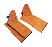 MAJONMMERD Bottes de Soudage en Cuir de Vache, Protection Thermique 500 | Cuir de Vache à Deux Couches, Protection contre la Chaleur et les étincelles, Protège-tibias de 32 Cm, Fermeture Large pour