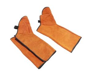 MAJONMMERD Bottes de Soudage en Cuir de Vache, Protection Thermique 500 | Cuir de Vache à Deux Couches, Protection contre la Chaleur et les étincelles, Protège-tibias de 32 Cm, Fermeture Large pour