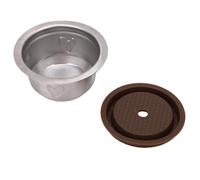 MAJONMMERD Capsule de café Réutilisable, Tasse Réutilisable pour Capsules de café en Acier Inoxydable pour avec Cuillère et Brosse, pour un Remplissage Facile (230ml)