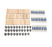 MAJONMMERD Ensemble de Connexion de Roue Excentrique 3 en 1, Fer galvanisé, Raccords à Came pour Armoire, Bibliothèque, Tiroir, Vis à écrou épaissi avec Broches en Bois (Roue excentrique de 15 mm)