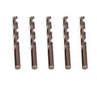 MAJONMMERD Kit de Forets Hélicoïdaux Forets à Métaux en Acier Rapide 5 Pièces Ensemble de Tige Parallèle plaqué Ti 10 à 13 Mm pour Perceuse électrique et Perceuse d'établi sur Cuivre Fer Alliage
