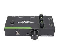 MAJONMMERD Préampli Phono avec égaliseur 3 Bandes pour Cellules MM MC Entrée et Sortie XLR avec Boîtier Métallique Robuste pour Platines Vinyles (Prise UE)