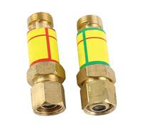 MAJONMMERD Soufflage Oxygène Acétylène Pare-flammes, Laiton HF-2 M16x1.5 | Soudure Oxyacétylénique, Clapet Anti-retour Intégré, Laiton Résistant à la Corrosion, Compatible Filetage Métrique