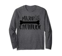 Major Cattitude Cat Bone Citation Humour Graphique Manche Longue