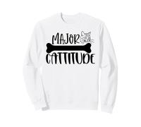 Major Cattitude Cat Bone Citation Humour Graphique Sweatshirt
