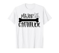 Major Cattitude Cat Bone Citation Humour Graphique T-Shirt